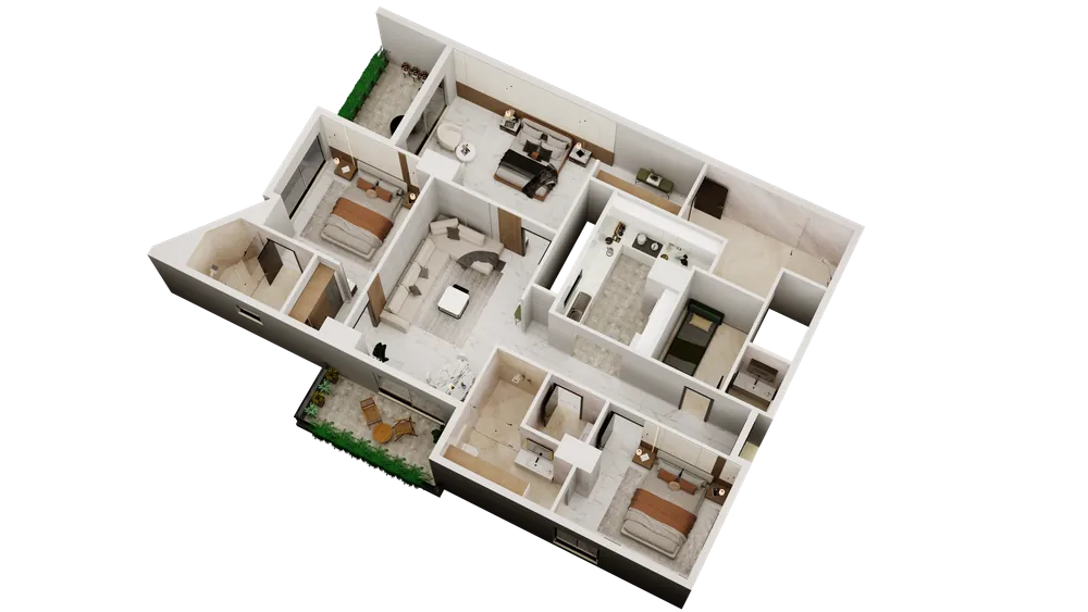 3 Bedroom floor plan